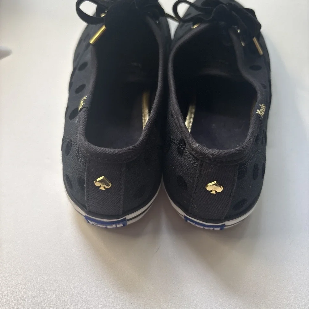 Keds X Kate Spade New York Gold Black Polka Dot  Sneakers Women's Size 8.5